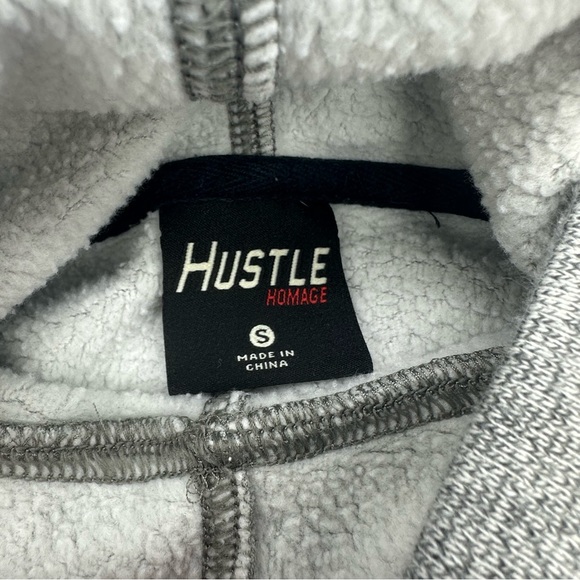 HOMAGE HUSTLE Women's Over Sized Mock Neck Pullover Hoodie Gray Small - Picture 4 of 9